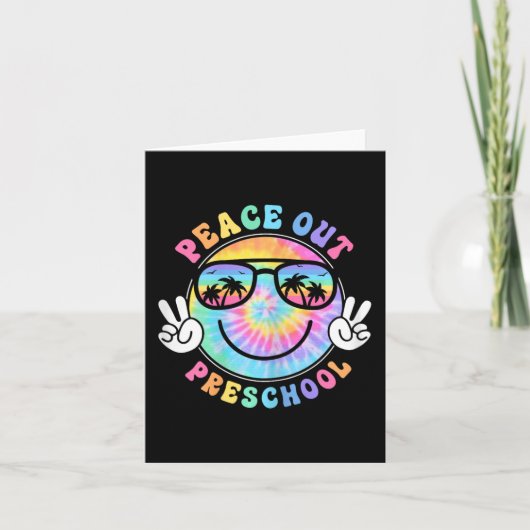 Peace Out School 2024 Letzter Schulsommertag Karte (Vorderseite)