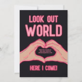 Peace Out School Pink Neon Lights Graduation Party Einladung (Rückseite)