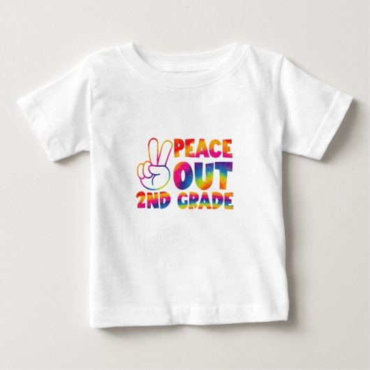 Peace Out Second Grade Gefärbte Krawatte Letzter T Baby T-shirt (Vorderseite)