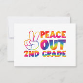 Peace Out Second Grade Gefärbte Krawatte Letzter T Dankeskarte (Vorderseite)