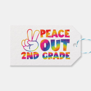 Peace Out Second Grade Gefärbte Krawatte Letzter T Geschenkanhänger