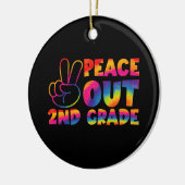 Peace Out Second Grade Gefärbte Krawatte Letzter T Keramik Ornament (Links)