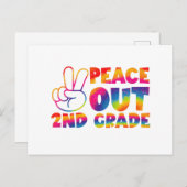 Peace Out Second Grade Gefärbte Krawatte Letzter T Postkarte (Vorne/Hinten)