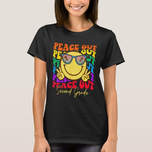Peace Out Second Grade Graduation Shirt Kid Smile (Vorderseite)