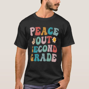 Peace Out Second Grade Letzter Schullehrer T-Shirt