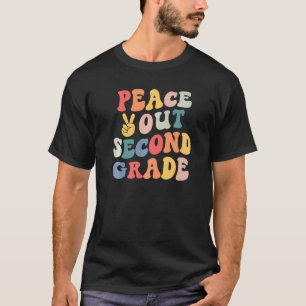 Peace Out Second Grade Retro Vintager Tee der zwei