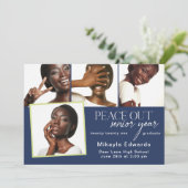 Peace Out Senior Year Abschluss Foto Einladung (Stehend Vorderseite)
