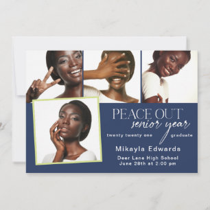Peace Out Senior Year Abschluss Foto Einladung