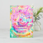 Peace Out Single Digit Hippy-Gefärbte Krawatte Geb Einladung (Stehend Vorderseite)