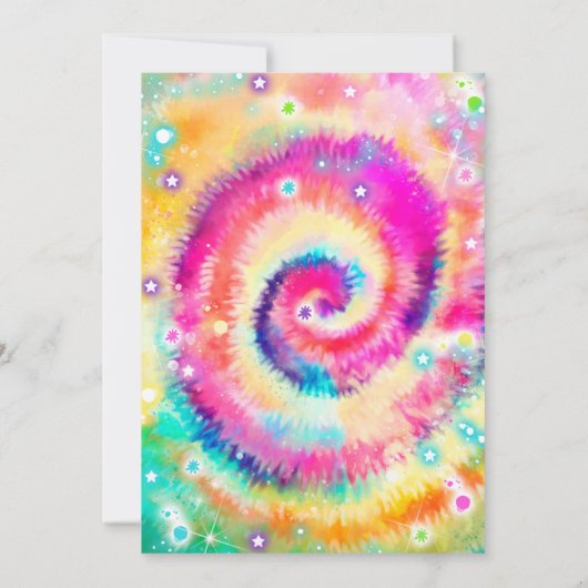 Peace Out Single Digit Hippy-Gefärbte Krawatte Geb Einladung (Rückseite)