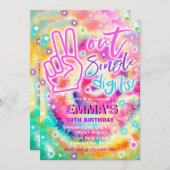 Peace Out Single Digit Hippy-Gefärbte Krawatte Geb Einladung (Vorne/Hinten)