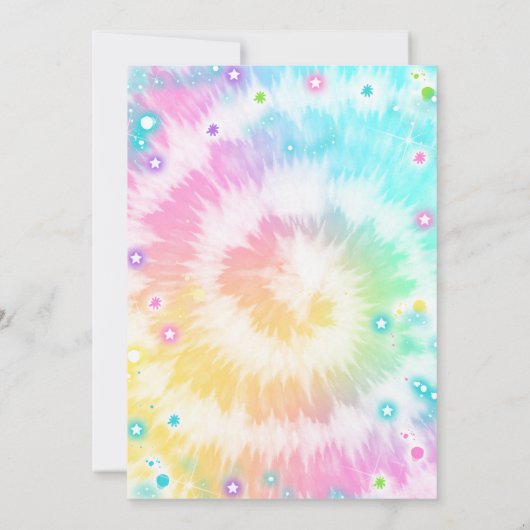 Peace Out Single Digit Hippy-Gefärbte Krawatte zum Einladung (Rückseite)