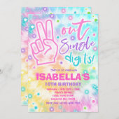 Peace Out Single Digit Hippy-Gefärbte Krawatte zum Einladung (Vorne/Hinten)