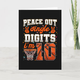 Peace Out Single Digits 10. Geburtstag 10 Jahre al Karte