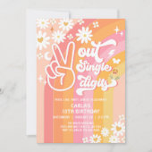 Peace Out Single Digits 10. Groovy Geburtstag Einladung (Vorderseite)