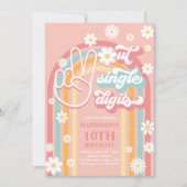 Peace Out Single Digits Boho Rainbow 10. Geburtsta Einladung (Vorderseite)