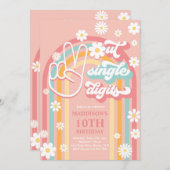 Peace Out Single Digits Boho Rainbow 10. Geburtsta Einladung (Vorne/Hinten)