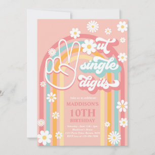 Peace Out Single Digits Boho Rainbow 10. Geburtsta Einladung
