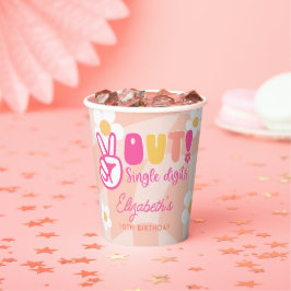 Peace Out Single Digits Girls 10. Geburtstagsparty Pappbecher