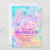 Peace Out Single Digits Hippy Gefärbte Krawatte Bi Einladung (Vorderseite)