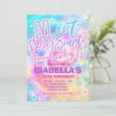 Peace Out Single Digits Hippy Gefärbte Krawatte Bi Einladung (Stehend Vorderseite)