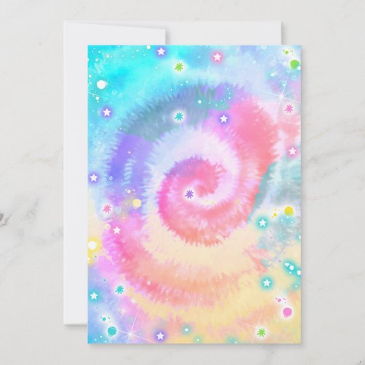 Peace Out Single Digits Hippy Gefärbte Krawatte Bi Einladung (Rückseite)