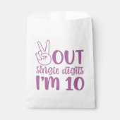 Peace Out Single Digits Ich bin 10! Geschenktütchen (Vorderseite)