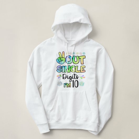 Peace Out Single Digits Ich bin 10 Kinder Hoodie (Design vorne)