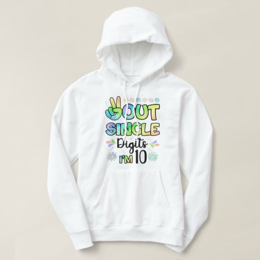 Peace Out Single Digits Ich bin 10 Kinder Hoodie (Design vorne)