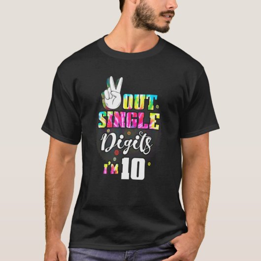 Peace Out Single Digits Ich bin 10 Kinder T-Shirt (Vorderseite)