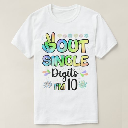 Peace Out Single Digits Ich bin 10 Kinder T-Shirt (Design vorne)