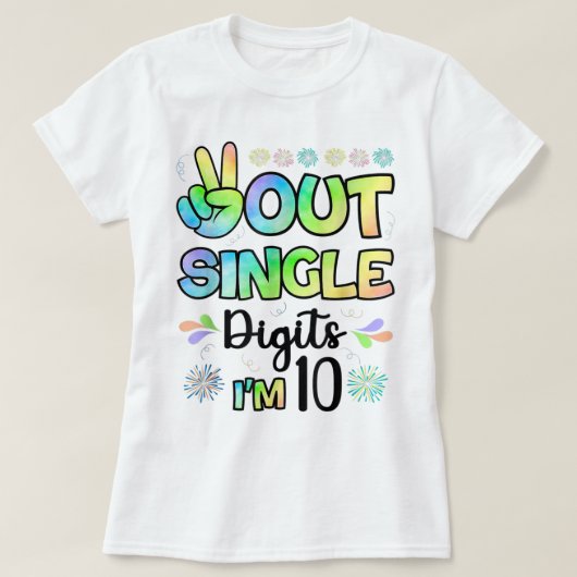 Peace Out Single Digits Ich bin 10 Kinder T-Shirt (Design vorne)