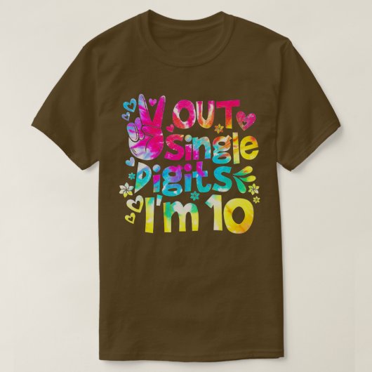 Peace Out Single Digits Im 10 Gefärbte Krawatten G T-Shirt (Design vorne)