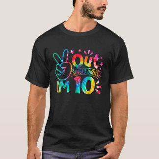 Peace Out Single Digits Im 10-jährigen Gefärbte Kr T-Shirt
