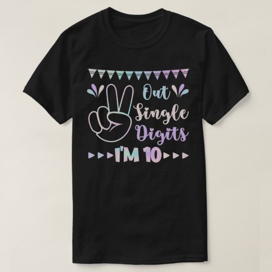 Peace Out Single Digits I'm 10 kids T-Shirt (Design vorne)