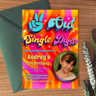 Peace Out Single Digits Im 10 mit Picture Einladung