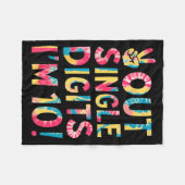 Peace Out Single Digits Im 10 Year Old 10th Birthd Fleecedecke (Vorderseite (Horizontal))