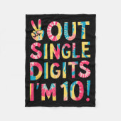 Peace Out Single Digits Im 10 Year Old 10th Birthd Fleecedecke (Vorderseite)