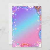 Peace Out Single Digits Neon Glow Girl Birthday Einladung (Rückseite)