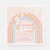 Peace Out Single Digits Pastel Regenbogen Serviette (Vorderseite)