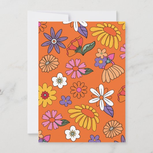 Peace Out Single Digits Rainbow Birthday Party Einladung (Rückseite)