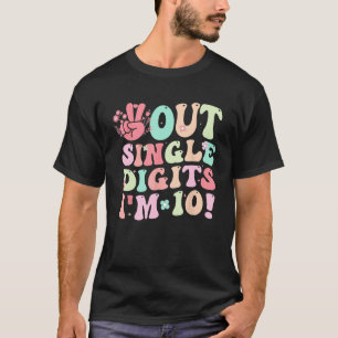 Peace Out Single Digits Retro Groovy 10. Geburtsta T-Shirt