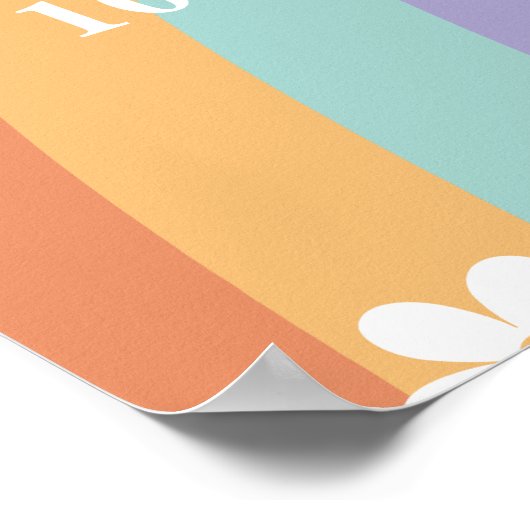 Peace Out Single Digits Retro Rainbow Willkommen Poster (Ecke)