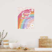 Peace Out Single Digits Retro Rainbow Willkommen Poster (Küche)