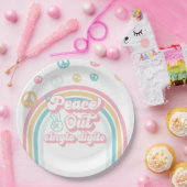 Peace Out Single Digs Retro Sommerrenbow Pappteller (Party)