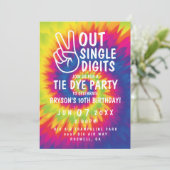 Peace out Single Ziffern gefärbte Krawatte 10. Geb Einladung (Stehend Vorderseite)