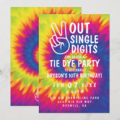 Peace out Single Ziffern gefärbte Krawatte 10. Geb Einladung (Vorne/Hinten)