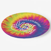 Peace out Single Ziffern gefärbte Krawatte 10. Geb Pappteller (Schrägansicht)