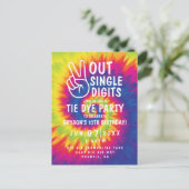 Peace out Single Ziffern gefärbte Krawatte 10. Geb Postkarte (Stehend Vorderseite)