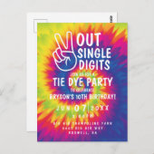 Peace out Single Ziffern gefärbte Krawatte 10. Geb Postkarte (Vorne/Hinten)